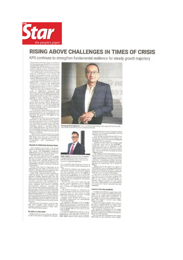 The Star RISING ABOVE CHALLENGES IN TIMES OF CRISIS 091121