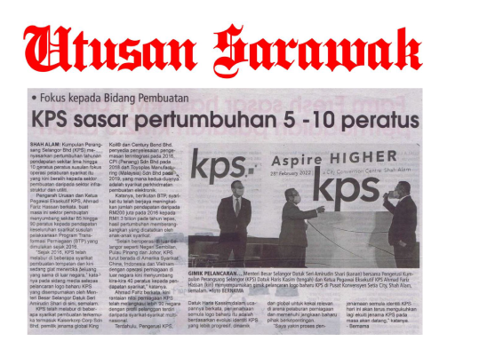 Utusan Serawak KPS mensasarkan pertumbuhan 5 10 010322