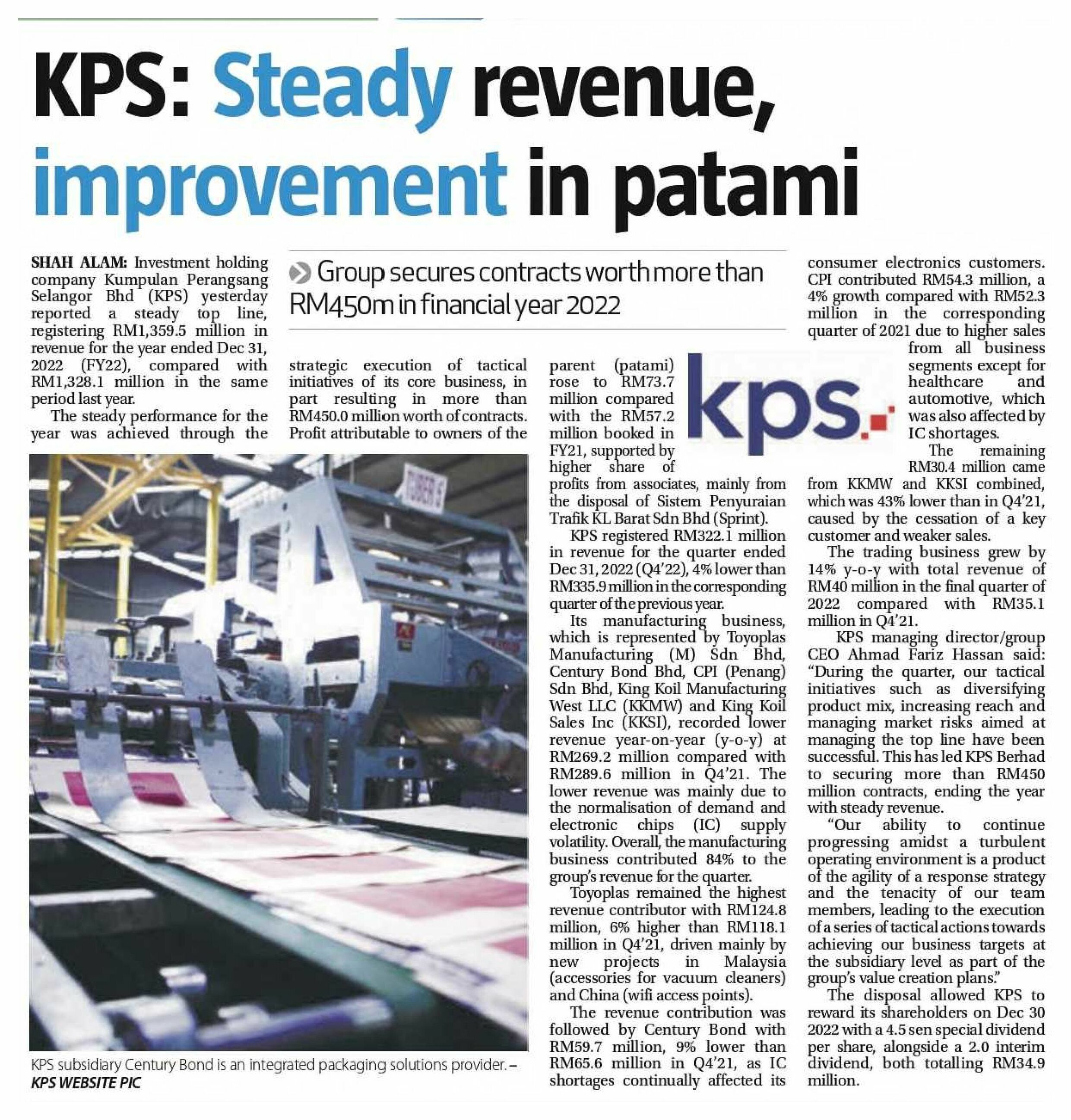 1March The Sun KPS Steady revenue improvement in patami