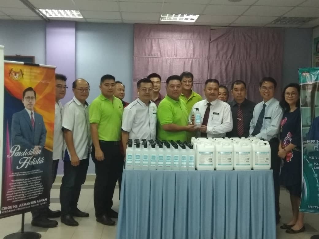 Contribution of Hand Sanitisers to Schools in Johor